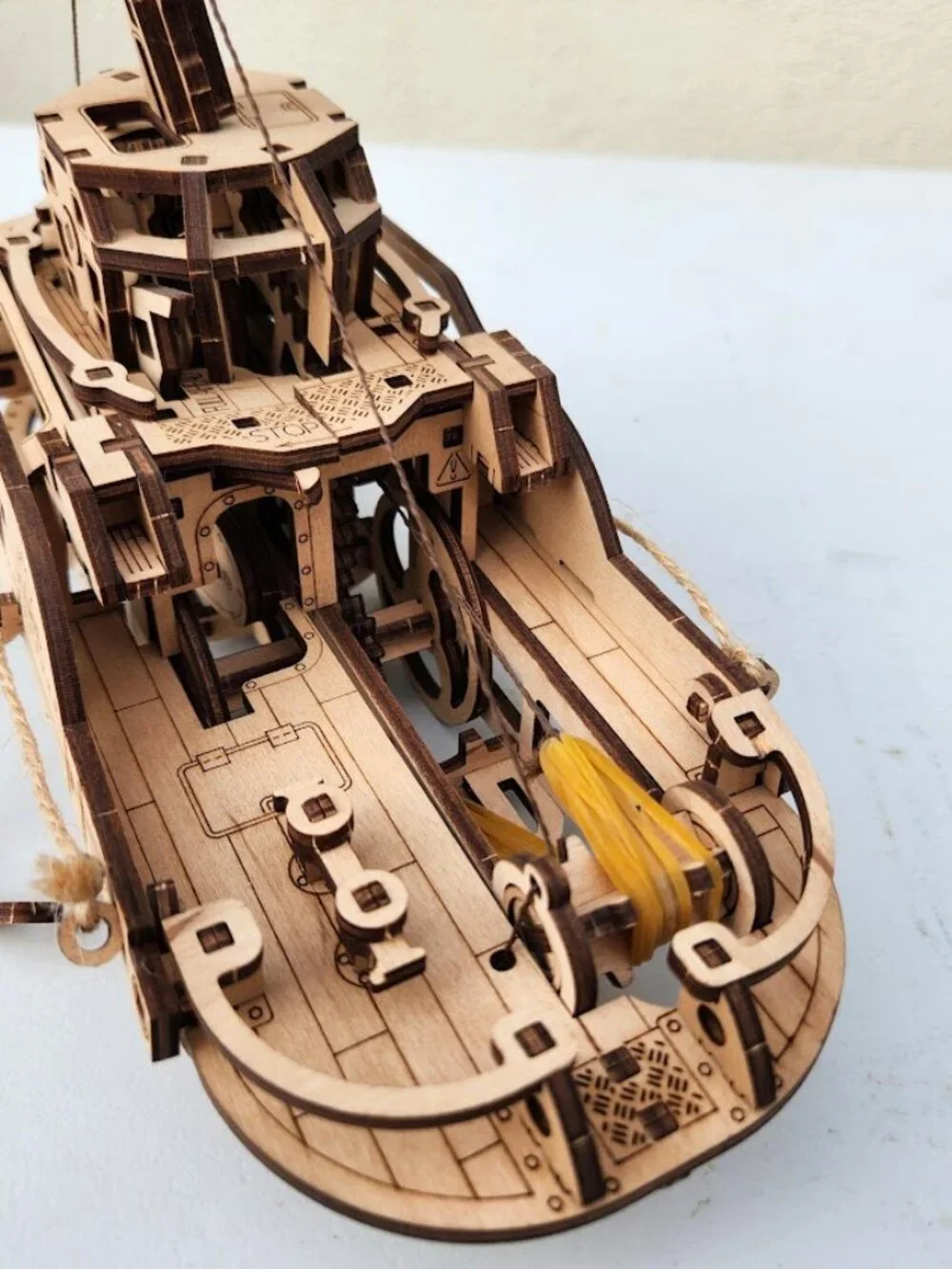NEW Hand-Built Tug Boat Tugboat Wooden Nautical Decor Christmas Gift Built and r